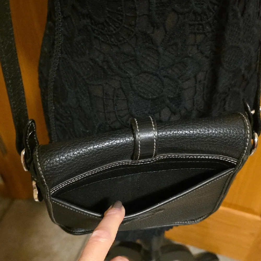 Dooney & Bourke Black Pebbled Leather Crossbody Bag